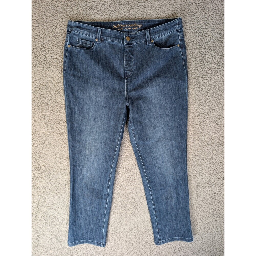 Soft Surroundings Jeans Womens Medium Blue Straight Leg Ultimate Denim